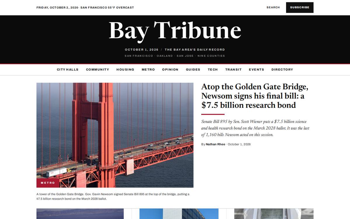 Bay Tribune homepage