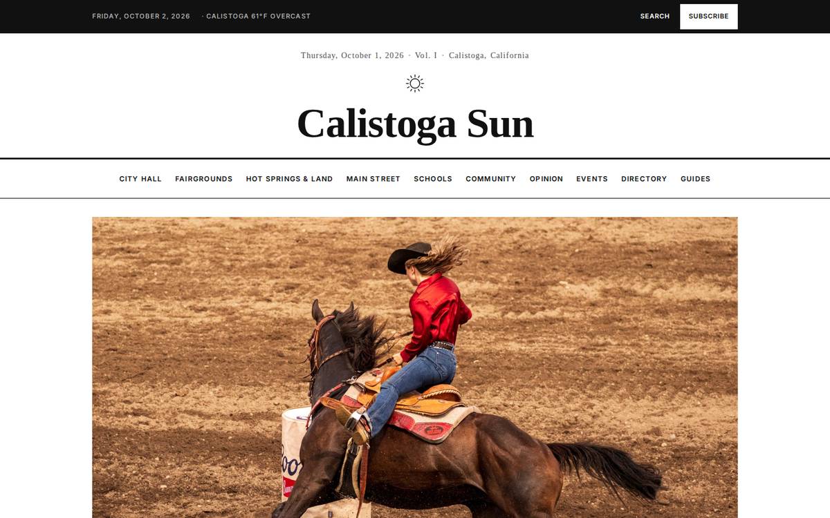 Calistoga Sun homepage