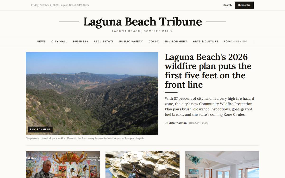 Laguna Beach Tribune homepage