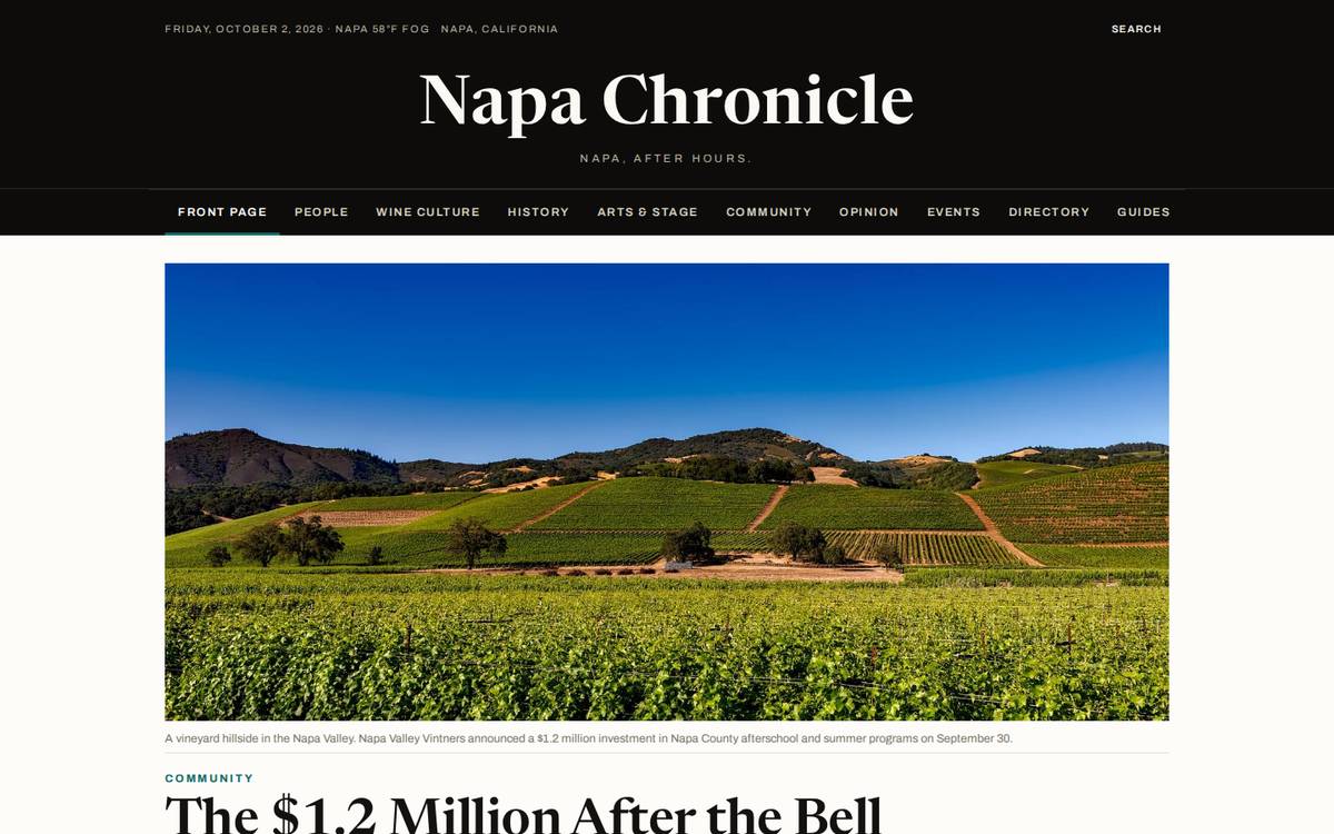 Napa Chronicle homepage