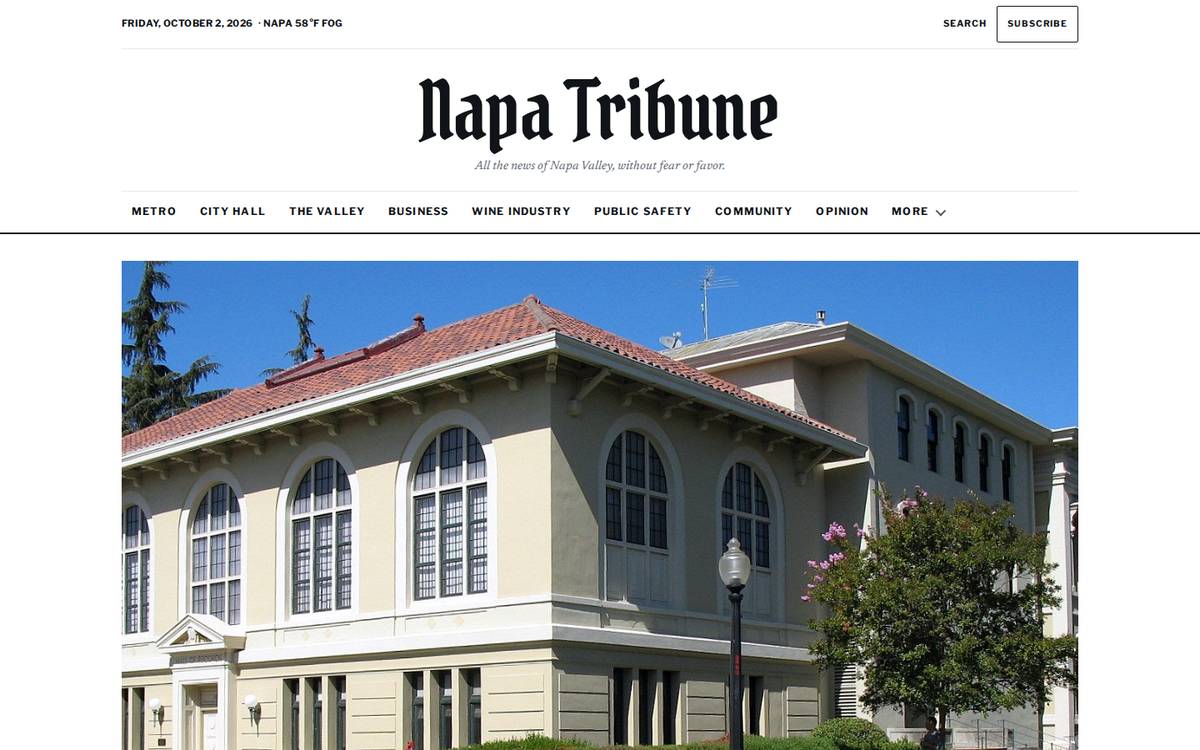 Napa Tribune homepage