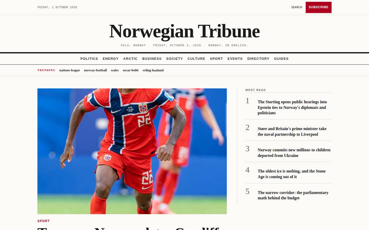 Norwegian Tribune homepage